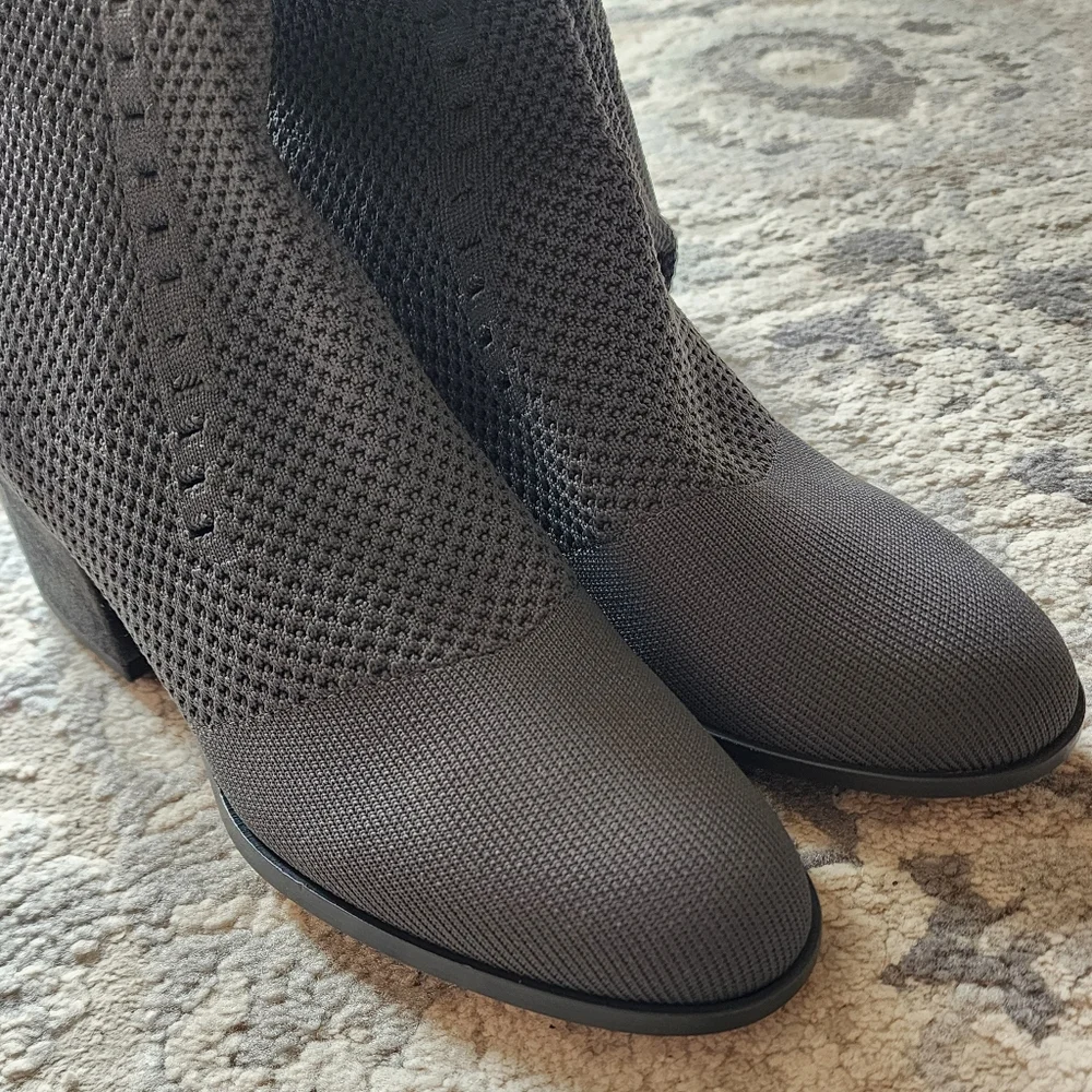 Eileen Fisher Charcoal Heeled Boots - Picture 8 of 12